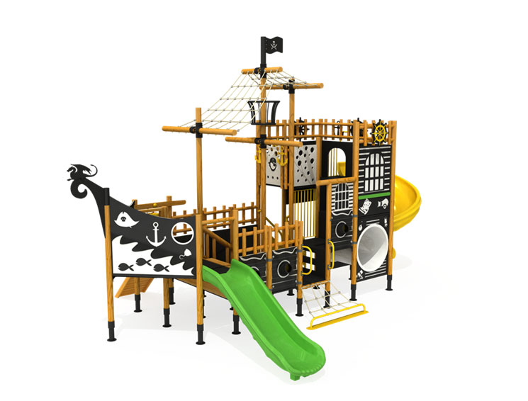 Yuvarlak Ana Kesit Ahşap Çocuk Parkı