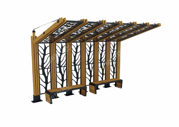 Leaves Büyük Pergola Sırtlıksız Banklı Mlf-102b