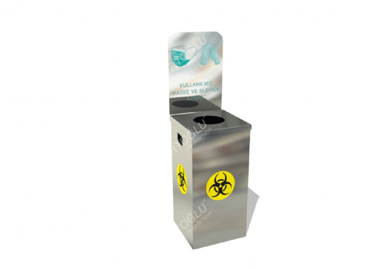 Mpk-003a Maske ve Eldiven Tıbbi Atık Kutusu Paslanmaz