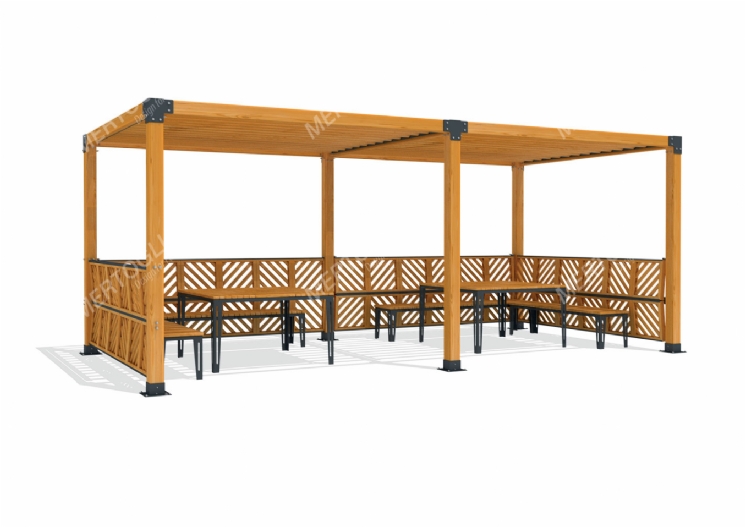 SimpliCity İkili Ahşap Pergola Mwc-221d