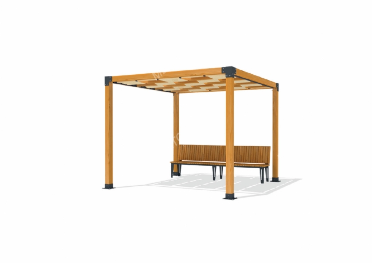 SimpliCity Tekli Ahşap Sırtlıklı Banklı Pergola Mwc-102a