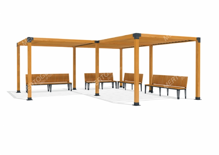 SimpliCity Üçlü Ahşap Pergola Mwc-301a