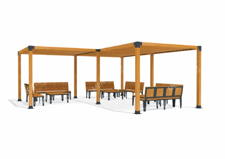 SimpliCity Üçlü Ahşap Pergola Mwc-301b