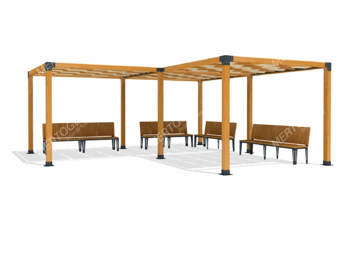 SimpliCity Üçlü Ahşap Pergola Mwc-302a