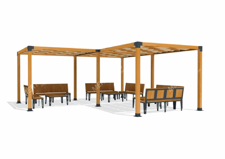 SimpliCity Üçlü Ahşap Pergola Mwc-302b