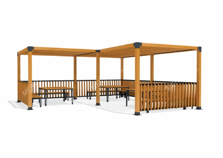 SimpliCity Üçlü Ahşap Pergola Mwc-311d