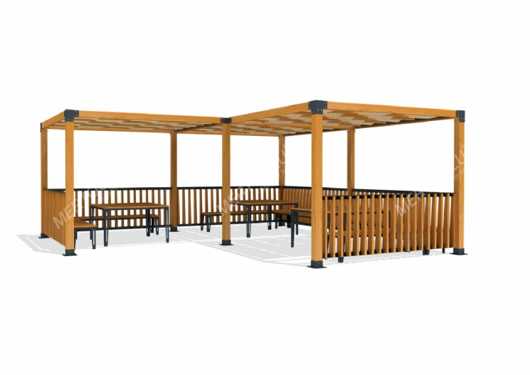 SimpliCity Üçlü Ahşap Pergola Mwc-312d