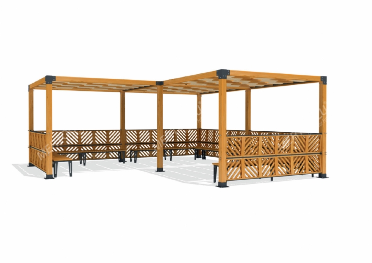 SimpliCity Üçlü Ahşap Pergola Mwc-322c