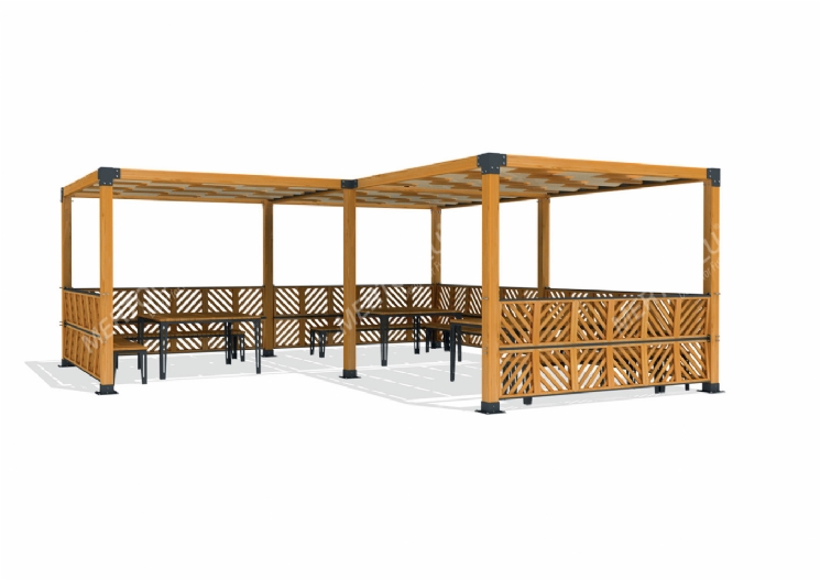 SimpliCity Üçlü Ahşap Pergola Mwc-322d