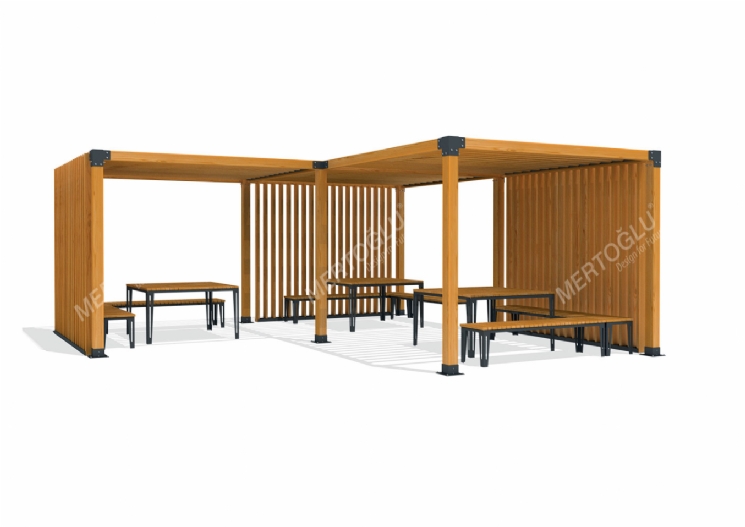 SimpliCity Üçlü Ahşap Pergola Mwc-331d