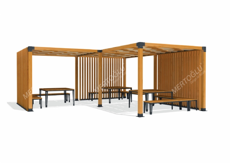 SimpliCity Üçlü Ahşap Pergola Mwc-332d