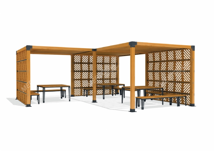 SimpliCity Üçlü Ahşap Pergola Mwc-341d