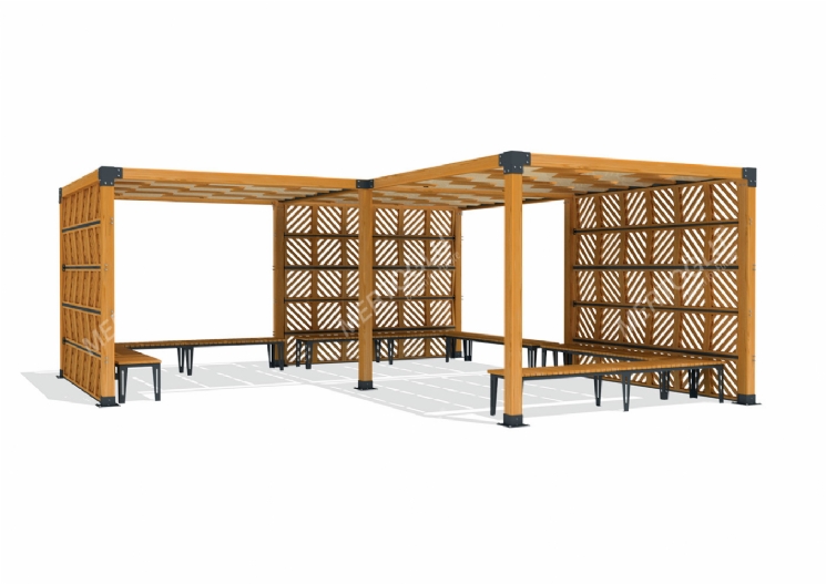 SimpliCity Üçlü Ahşap Pergola Mwc-342c