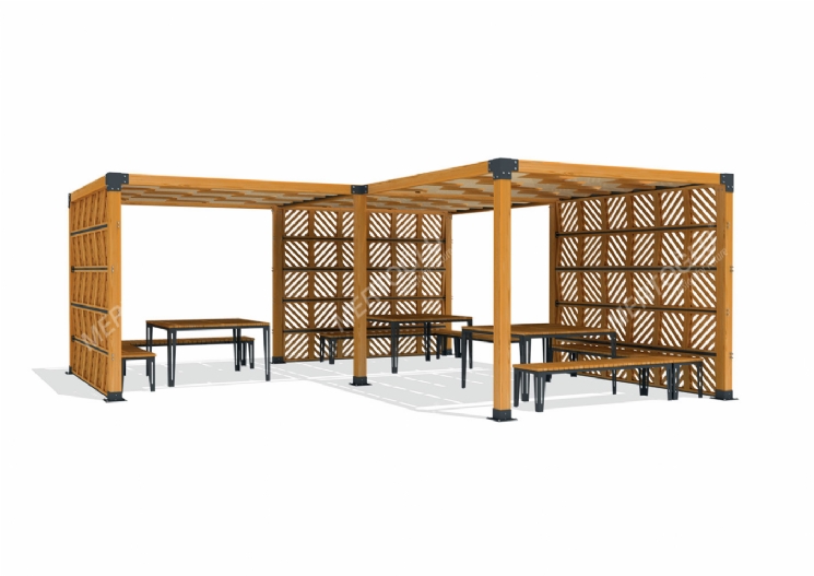 SimpliCity Üçlü Ahşap Pergola Mwc-342d